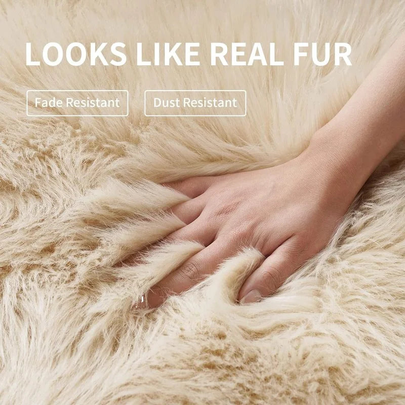 High Quality  Long Pile Faux Sheepskin Fur  Rug for Livingroom