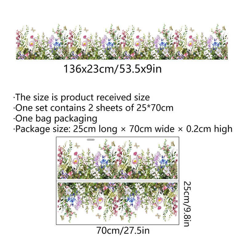 Living Room Decoration New Botanical Flower Wall Stickers Wall Decorations Living Room Living Room Decoration