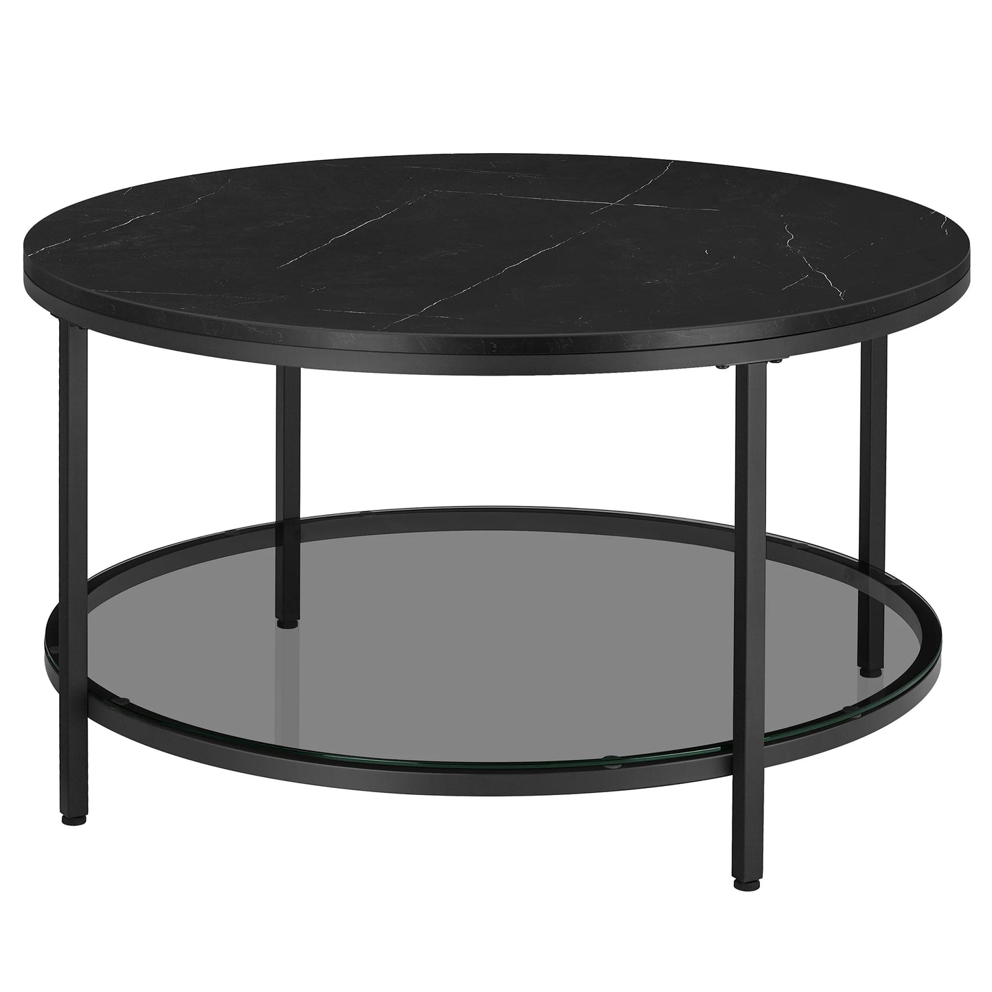 VASAGLE coffee table living room table sofa table for living room with glass top