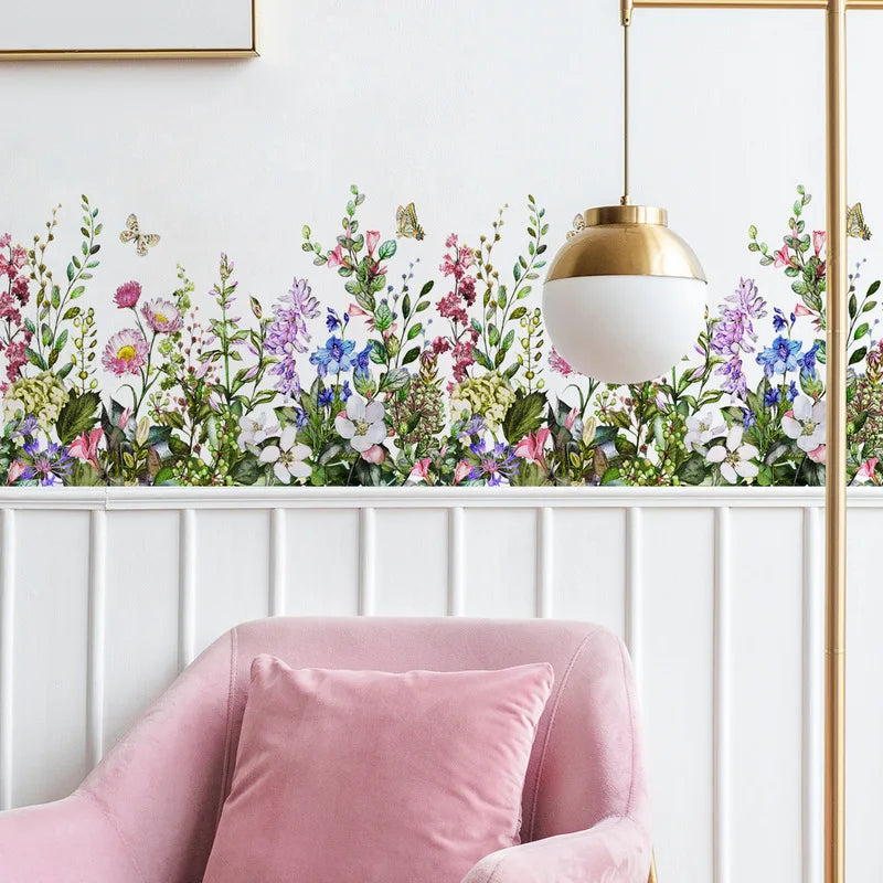 Living Room Decoration New Botanical Flower Wall Stickers Wall Decorations Living Room Living Room Decoration