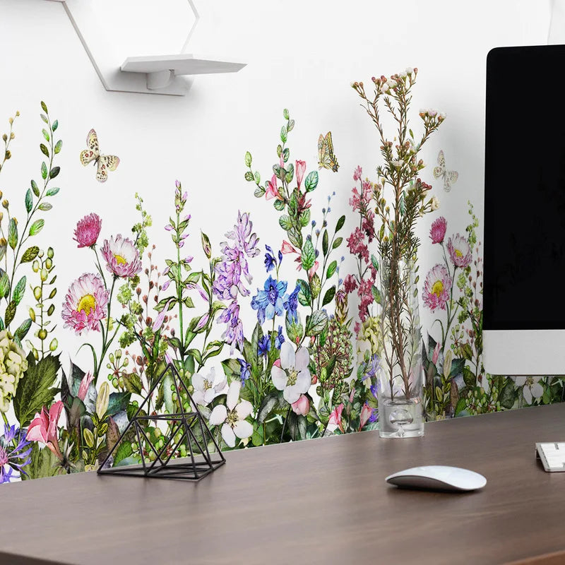 Living Room Decoration New Botanical Flower Wall Stickers Wall Decorations Living Room Living Room Decoration