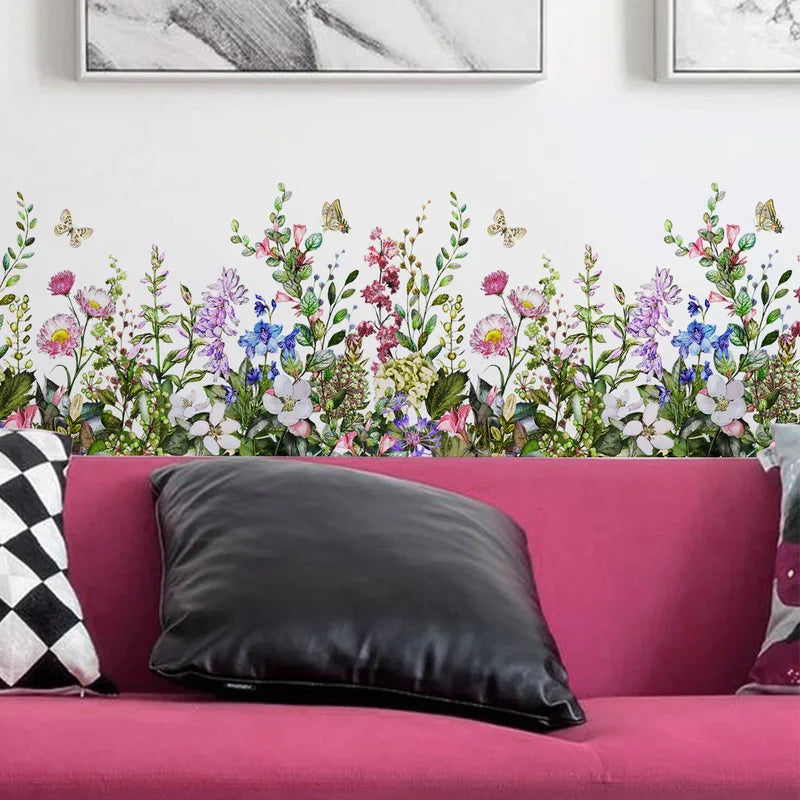 Living Room Decoration New Botanical Flower Wall Stickers Wall Decorations Living Room Living Room Decoration